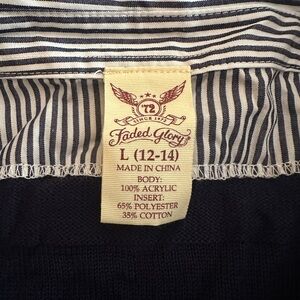 Faded Glory Navy and White Striped Shirt